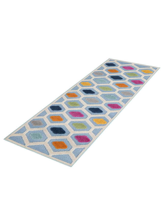 Blue 2' x 8' Aruba Outdoor Runner Area Rug Weather Resistant for Patio, Deck, Terrace, Balcony, Porch for Sale at Rug Engine