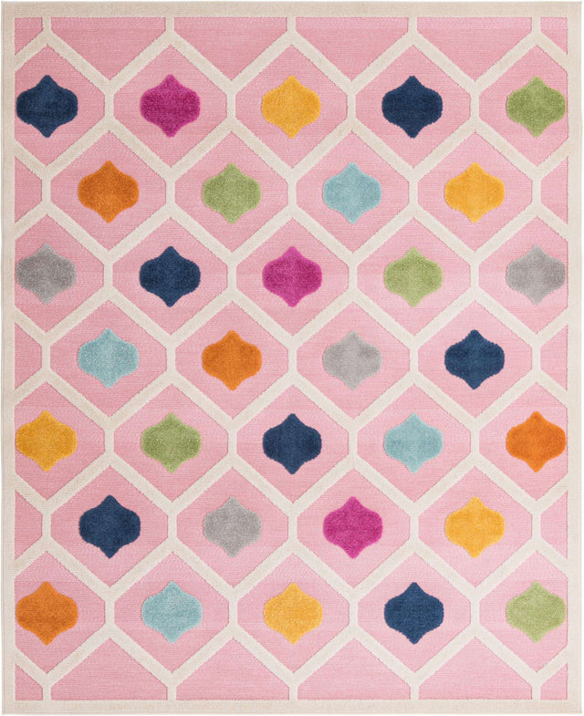 Pink 7' 10 x 10' Aruba Outdoor Rectangle Area Rug Weather Resistant for Patio, Deck, Terrace, Balcony, Porch for Sale at Rug Engine