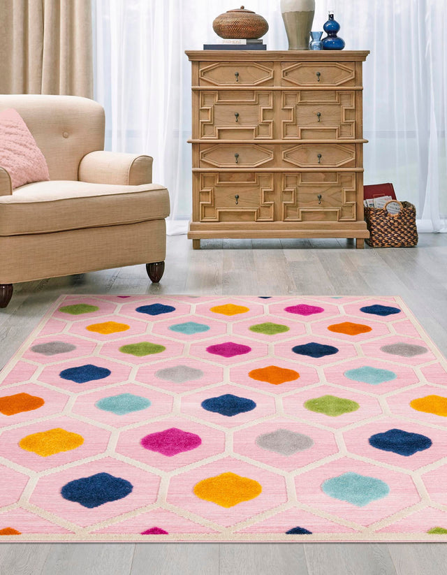 Pink 6' x 9' Aruba Outdoor Rectangle Rug