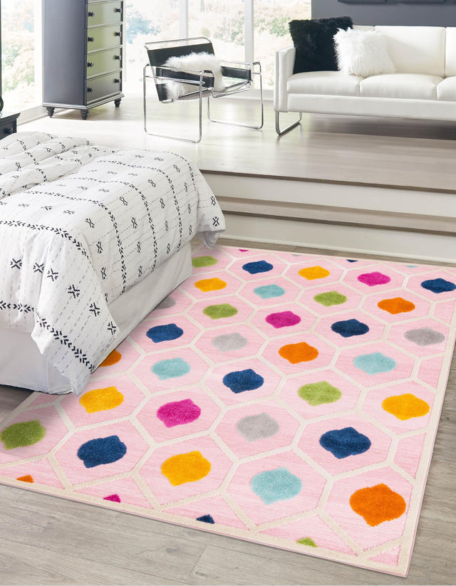 Pink 6' x 9' Aruba Outdoor Rectangle Rug