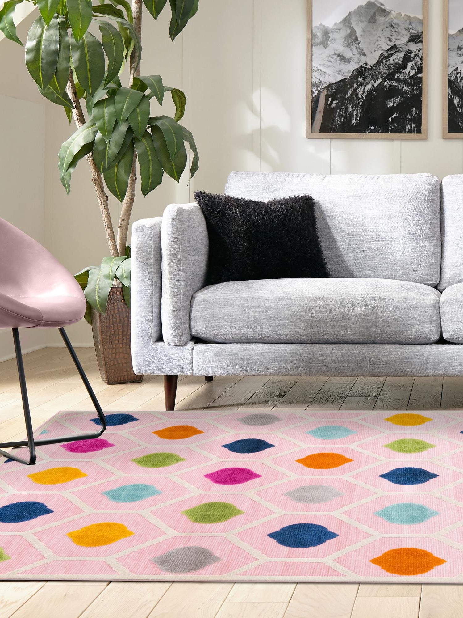 Pink 7' x 10' Aruba Outdoor Rectangle Area Rug Weather Resistant for Patio, Deck, Terrace, Balcony, Porch for Sale at Rug Engine