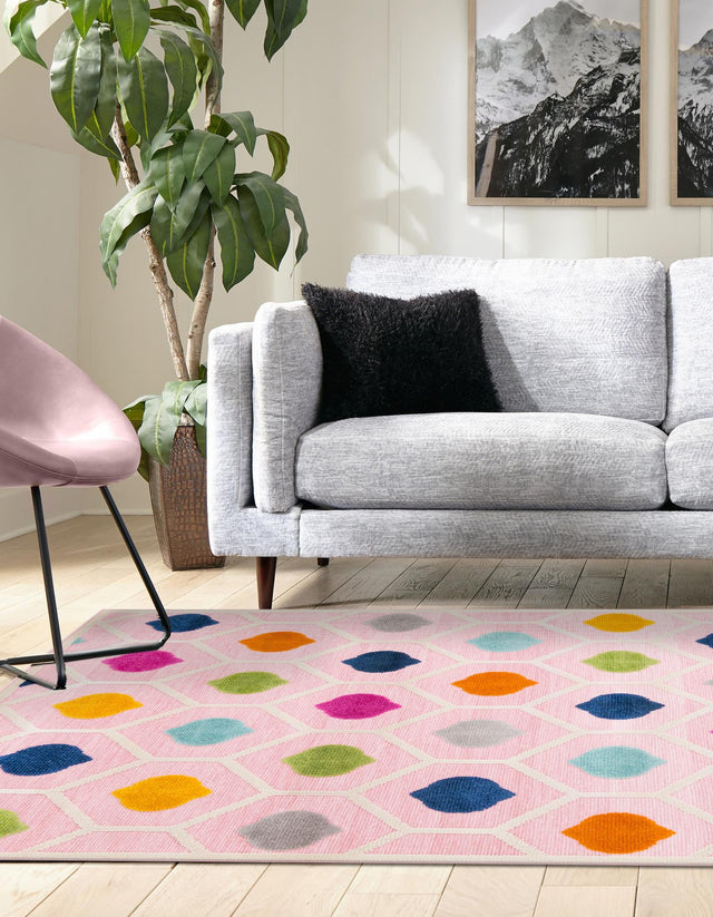 Pink 4' x 6' Aruba Outdoor Rectangle Area Rug Weather Resistant for Patio, Deck, Terrace, Balcony, Porch for Sale at Rug Engine