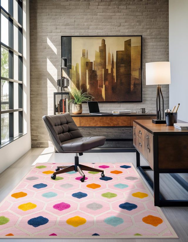 Pink 6' x 9' Aruba Outdoor Rectangle Rug