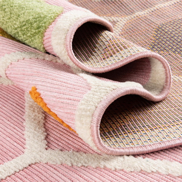 Pink 9' x 12' Aruba Outdoor Rectangle Area Rug Weather Resistant for Patio, Deck, Terrace, Balcony, Porch for Sale at Rug Engine