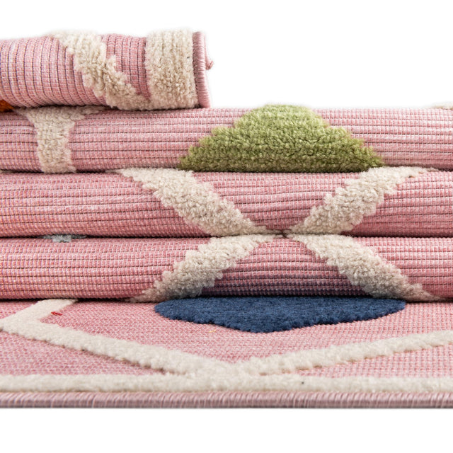 Pink 7' 10 x 10' Aruba Outdoor Rectangle Area Rug Weather Resistant for Patio, Deck, Terrace, Balcony, Porch for Sale at Rug Engine