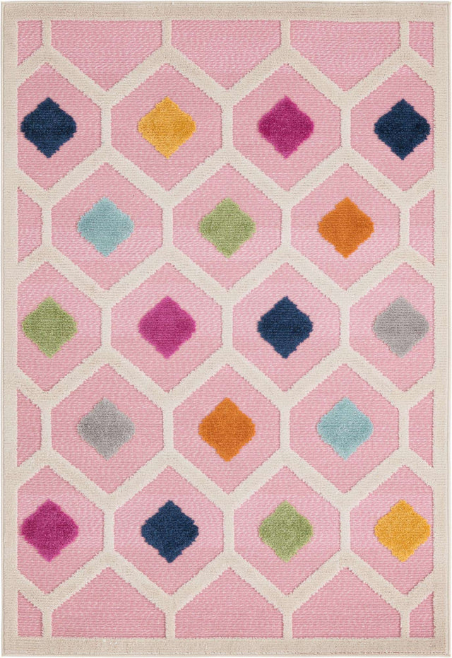 Pink 4' x 6' Aruba Outdoor Rectangle Area Rug Weather Resistant for Patio, Deck, Terrace, Balcony, Porch for Sale at Rug Engine