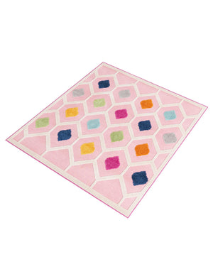 Pink 5' 3 x 5' 3 Aruba Outdoor Square Area Rug Weather Resistant for Patio, Deck, Terrace, Balcony, Porch for Sale at Rug Engine