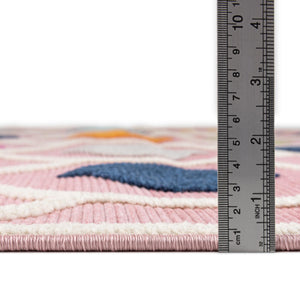 Pink 5' 3 x 5' 3 Aruba Outdoor Square Area Rug Weather Resistant for Patio, Deck, Terrace, Balcony, Porch for Sale at Rug Engine