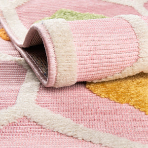 Pink 5' 3 x 5' 3 Aruba Outdoor Square Area Rug Weather Resistant for Patio, Deck, Terrace, Balcony, Porch for Sale at Rug Engine
