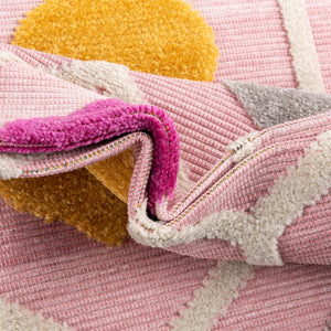 Pink 5' 3 x 5' 3 Aruba Outdoor Square Area Rug Weather Resistant for Patio, Deck, Terrace, Balcony, Porch for Sale at Rug Engine