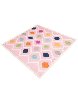 Pink 7' 10 x 7' 10 Aruba Outdoor Square Area Rug Weather Resistant for Patio, Deck, Terrace, Balcony, Porch for Sale at Rug Engine