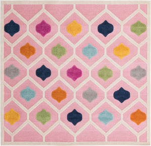 Pink 7' 10 x 7' 10 Aruba Outdoor Square Area Rug Weather Resistant for Patio, Deck, Terrace, Balcony, Porch for Sale at Rug Engine