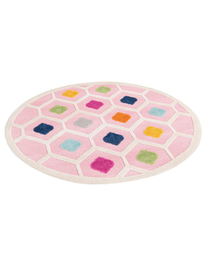 Pink 5' 3 x 5' 3 Aruba Outdoor Round Area Rug Weather Resistant for Patio, Deck, Terrace, Balcony, Porch for Sale at Rug Engine