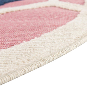 Pink 3' 3 x 3' 3 Aruba Outdoor Round Area Rug Weather Resistant for Patio, Deck, Terrace, Balcony, Porch for Sale at Rug Engine