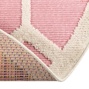 Pink 5' 3 x 5' 3 Aruba Outdoor Round Area Rug Weather Resistant for Patio, Deck, Terrace, Balcony, Porch for Sale at Rug Engine