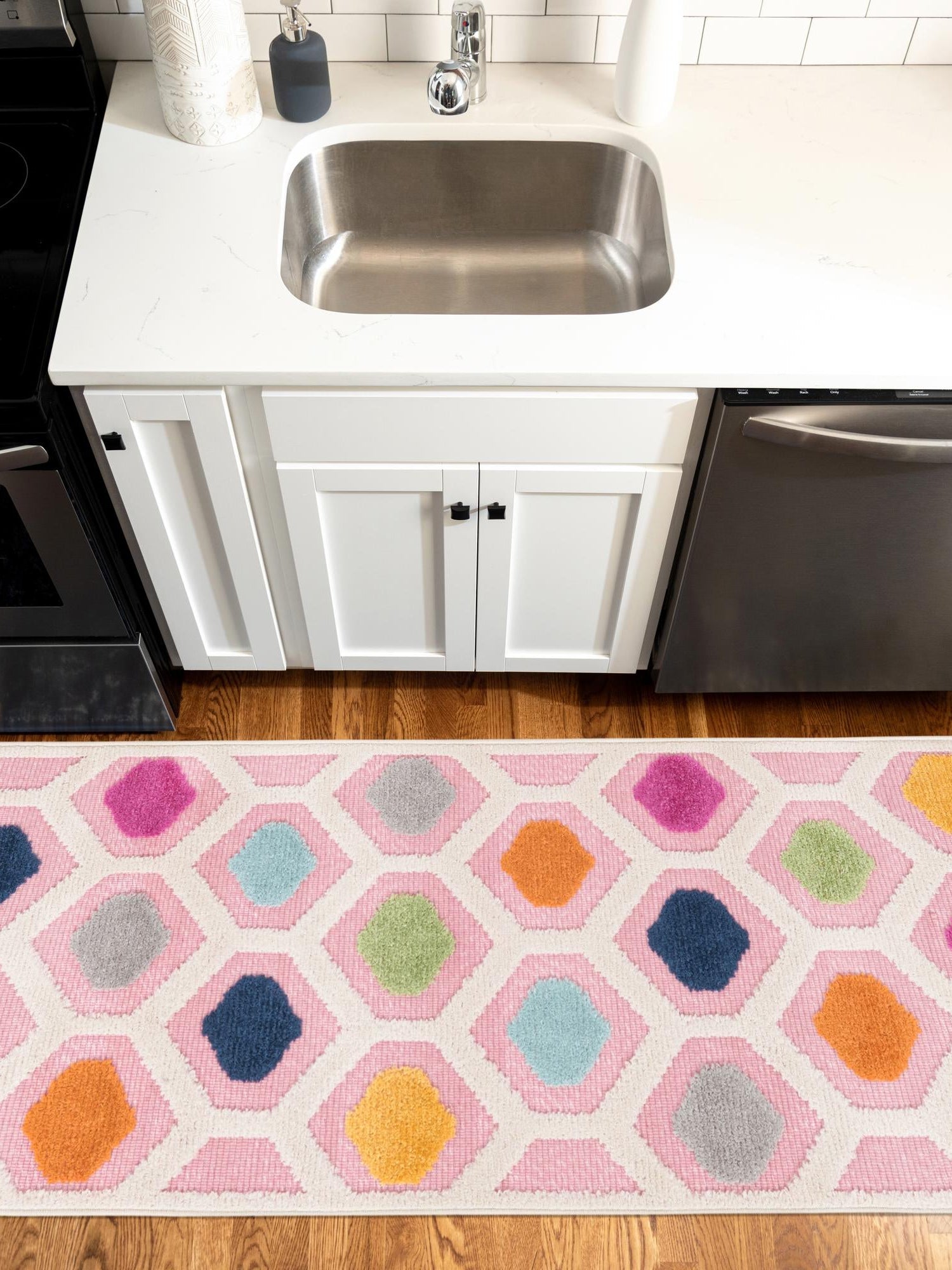 Pink 2' x 6' Aruba Outdoor Runner Area Rug Weather Resistant for Patio, Deck, Terrace, Balcony, Porch for Sale at Rug Engine