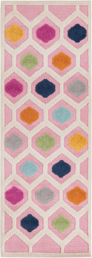 Pink 2' x 6' Aruba Outdoor Runner Area Rug Weather Resistant for Patio, Deck, Terrace, Balcony, Porch for Sale at Rug Engine
