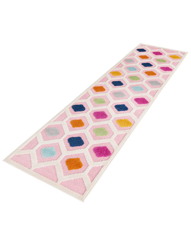 Pink 2' x 8' Aruba Outdoor Runner Area Rug Weather Resistant for Patio, Deck, Terrace, Balcony, Porch for Sale at Rug Engine