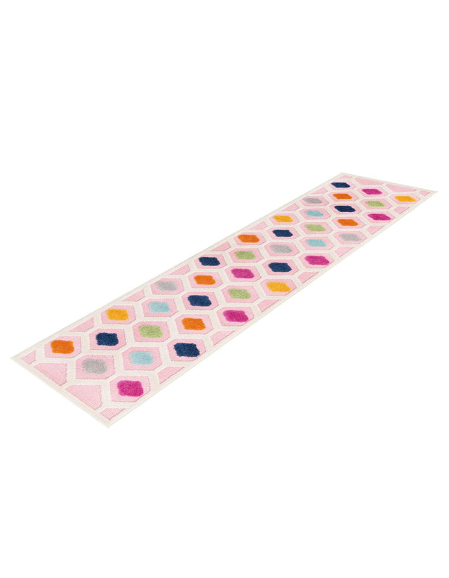 Pink 2' x 10' Aruba Outdoor Runner Area Rug Weather Resistant for Patio, Deck, Terrace, Balcony, Porch for Sale at Rug Engine