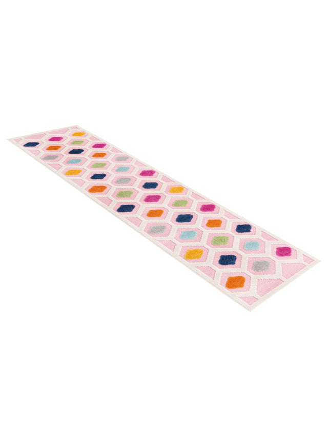 Pink 2' x 10' Aruba Outdoor Runner Area Rug Weather Resistant for Patio, Deck, Terrace, Balcony, Porch for Sale at Rug Engine