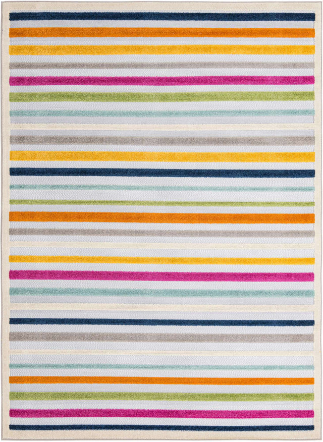 Gray 7' x 10' Aruba Outdoor Rectangle Area Rug Weather Resistant for Patio, Deck, Terrace, Balcony, Porch for Sale at Rug Engine