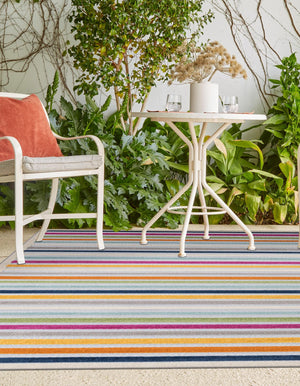 Gray 6' x 9' Aruba Outdoor Rectangle Area Rug Weather Resistant for Patio, Deck, Terrace, Balcony, Porch for Sale at Rug Engine