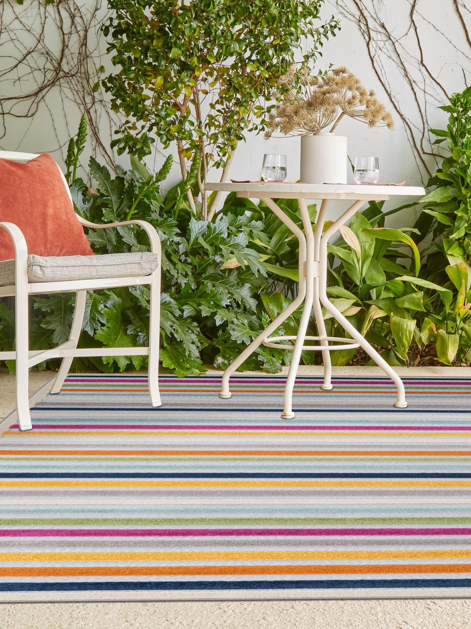 Gray 7' 10 x 10' Aruba Outdoor Rectangle Area Rug Weather Resistant for Patio, Deck, Terrace, Balcony, Porch for Sale at Rug Engine