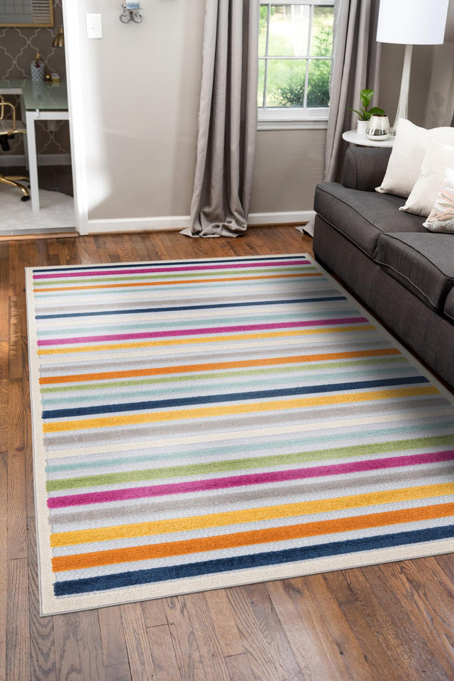 Gray 5' 3 x 8' Aruba Outdoor Rectangle Area Rug Weather Resistant for Patio, Deck, Terrace, Balcony, Porch for Sale at Rug Engine