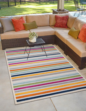 Gray 7' 10 x 10' Aruba Outdoor Rectangle Area Rug Weather Resistant for Patio, Deck, Terrace, Balcony, Porch for Sale at Rug Engine