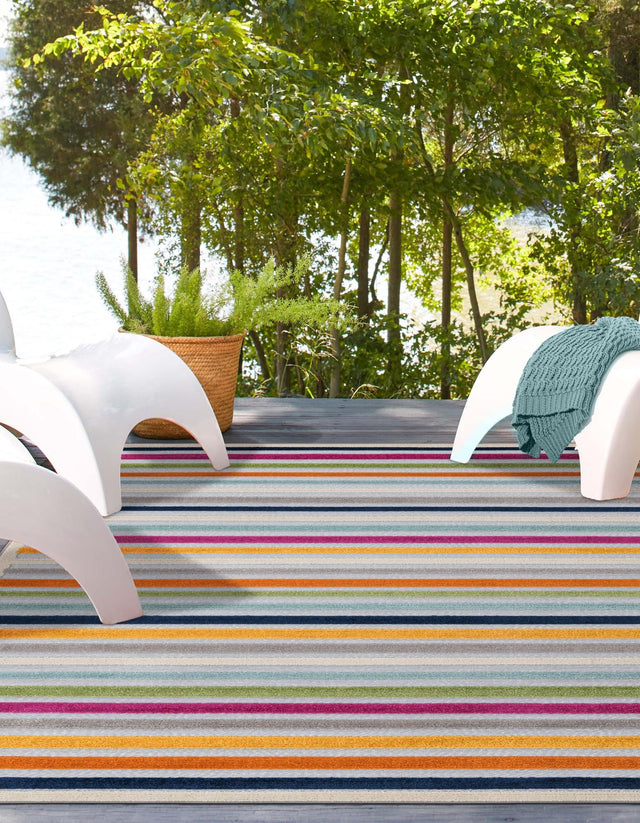 Gray 7' 10 x 10' Aruba Outdoor Rectangle Area Rug Weather Resistant for Patio, Deck, Terrace, Balcony, Porch for Sale at Rug Engine