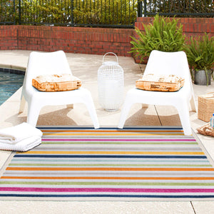 Gray 7' 10 x 7' 10 Aruba Outdoor Square Area Rug Weather Resistant for Patio, Deck, Terrace, Balcony, Porch for Sale at Rug Engine