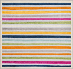 Gray 5' 3 x 5' 3 Aruba Outdoor Square Area Rug Weather Resistant for Patio, Deck, Terrace, Balcony, Porch for Sale at Rug Engine
