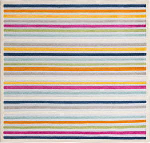 Gray 7' 10 x 7' 10 Aruba Outdoor Square Area Rug Weather Resistant for Patio, Deck, Terrace, Balcony, Porch for Sale at Rug Engine
