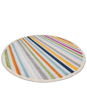 Gray 5' 3 x 5' 3 Aruba Outdoor Round Area Rug Weather Resistant for Patio, Deck, Terrace, Balcony, Porch for Sale at Rug Engine