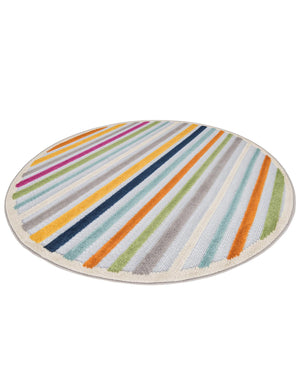 Gray 5' 3 x 5' 3 Aruba Outdoor Round Area Rug Weather Resistant for Patio, Deck, Terrace, Balcony, Porch for Sale at Rug Engine