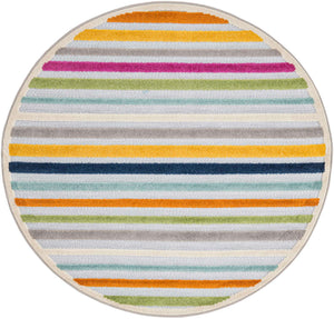 Gray 5' 3 x 5' 3 Aruba Outdoor Round Area Rug Weather Resistant for Patio, Deck, Terrace, Balcony, Porch for Sale at Rug Engine