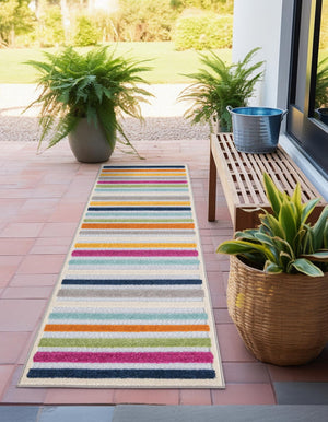 Gray 2' x 8' Aruba Outdoor Runner Area Rug Weather Resistant for Patio, Deck, Terrace, Balcony, Porch for Sale at Rug Engine
