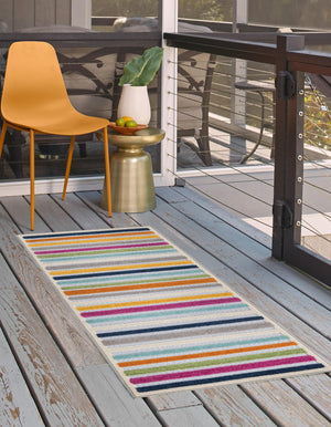 Gray 2' x 8' Aruba Outdoor Runner Area Rug Weather Resistant for Patio, Deck, Terrace, Balcony, Porch for Sale at Rug Engine