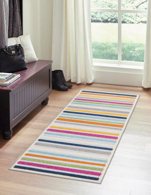 Gray 2' x 10' Aruba Outdoor Runner Area Rug Weather Resistant for Patio, Deck, Terrace, Balcony, Porch for Sale at Rug Engine