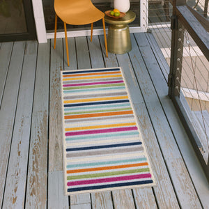 Gray 2' x 6' Aruba Outdoor Runner Area Rug Weather Resistant for Patio, Deck, Terrace, Balcony, Porch for Sale at Rug Engine
