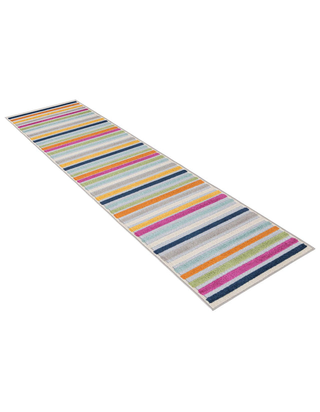 Gray 2' x 10' Aruba Outdoor Runner Area Rug Weather Resistant for Patio, Deck, Terrace, Balcony, Porch for Sale at Rug Engine