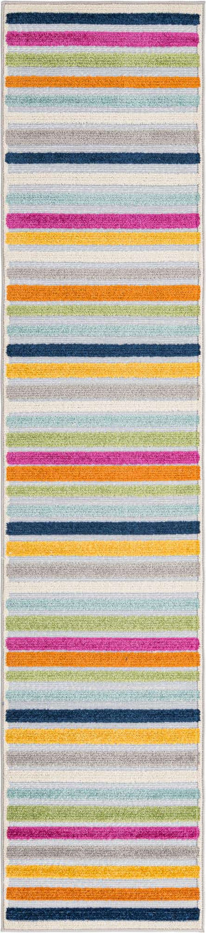 Gray 2' x 10' Aruba Outdoor Runner Area Rug Weather Resistant for Patio, Deck, Terrace, Balcony, Porch for Sale at Rug Engine
