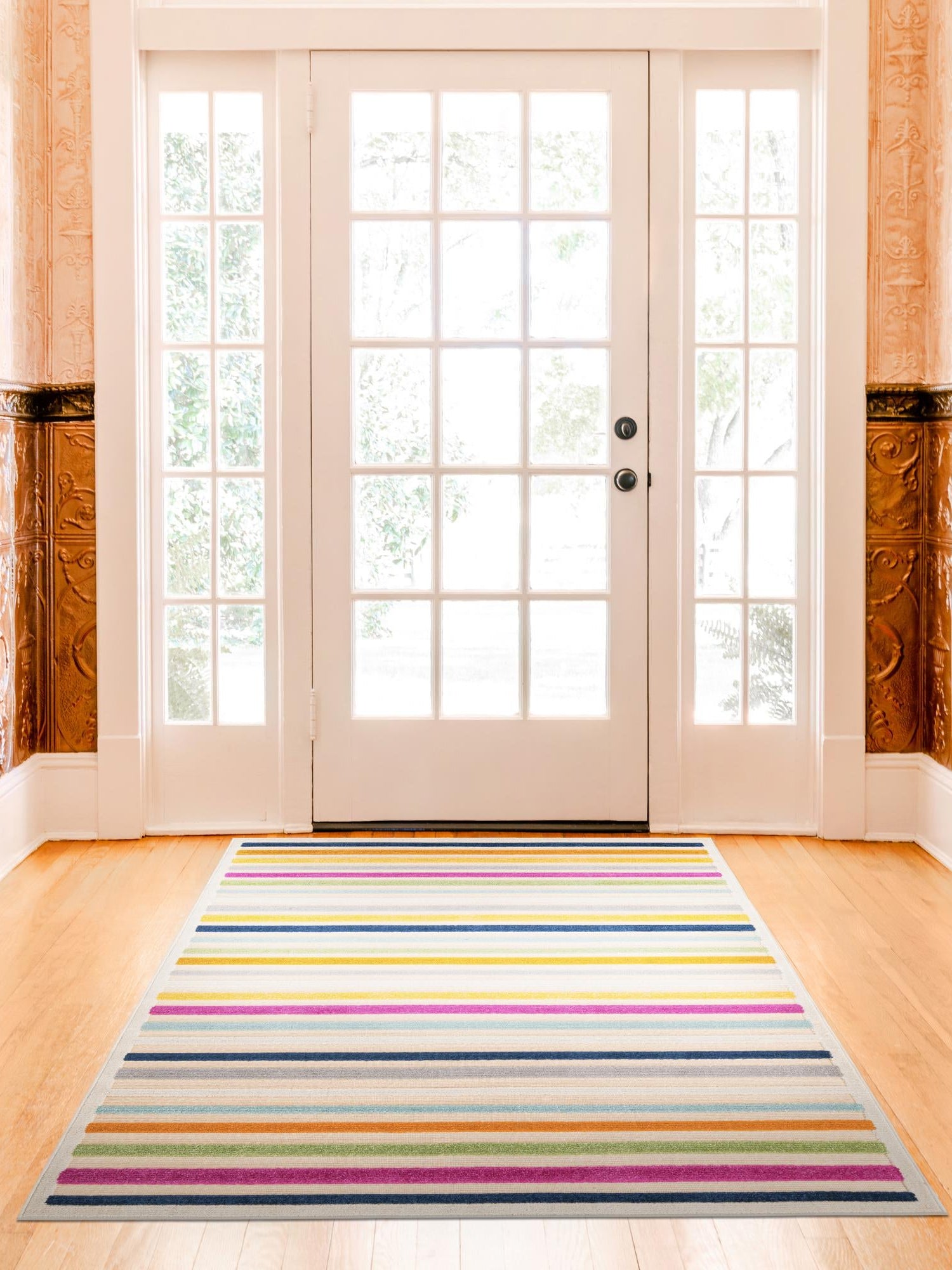 Beige 7' 10 x 10' Aruba Outdoor Rectangle Area Rug Weather Resistant for Patio, Deck, Terrace, Balcony, Porch for Sale at Rug Engine