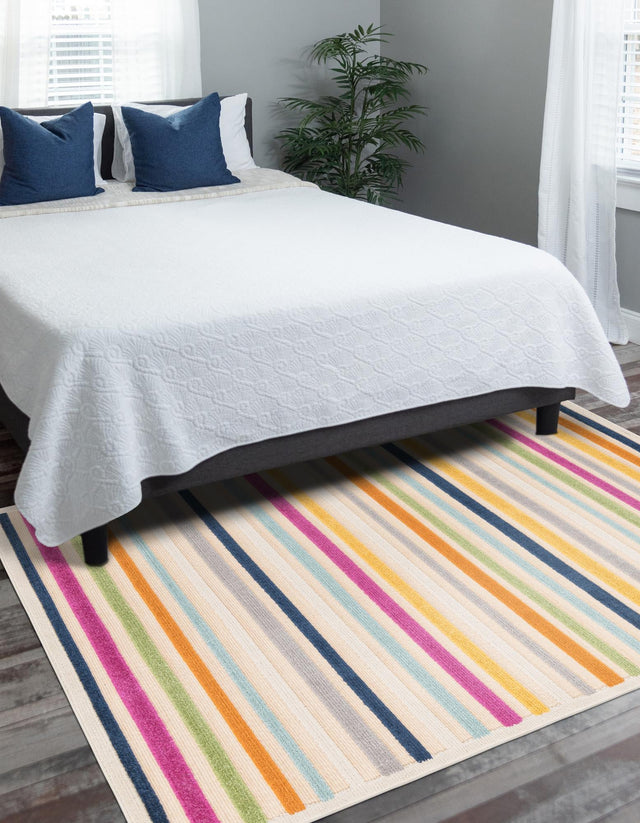 Beige 6' x 9' Aruba Outdoor Rectangle Area Rug Weather Resistant for Patio, Deck, Terrace, Balcony, Porch for Sale at Rug Engine