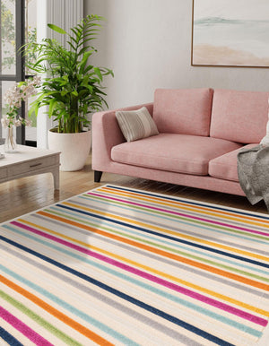 Beige 5' 3 x 5' 3 Aruba Outdoor Square Area Rug Weather Resistant for Patio, Deck, Terrace, Balcony, Porch for Sale at Rug Engine