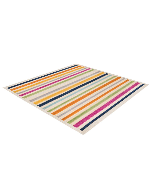 Beige 5' 3 x 5' 3 Aruba Outdoor Square Area Rug Weather Resistant for Patio, Deck, Terrace, Balcony, Porch for Sale at Rug Engine