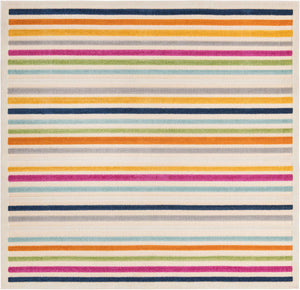 Beige 7' 10 x 7' 10 Aruba Outdoor Square Area Rug Weather Resistant for Patio, Deck, Terrace, Balcony, Porch for Sale at Rug Engine