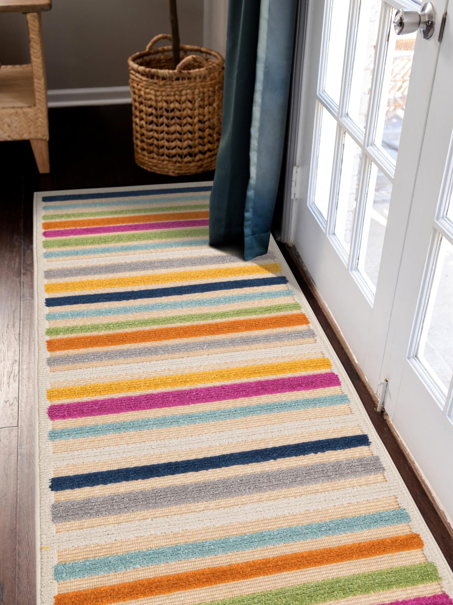 Beige 2' x 8' Aruba Outdoor Runner Area Rug Weather Resistant for Patio, Deck, Terrace, Balcony, Porch for Sale at Rug Engine