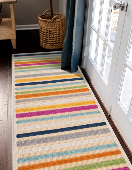 Beige 2' x 8' Aruba Outdoor Runner Area Rug Weather Resistant for Patio, Deck, Terrace, Balcony, Porch for Sale at Rug Engine