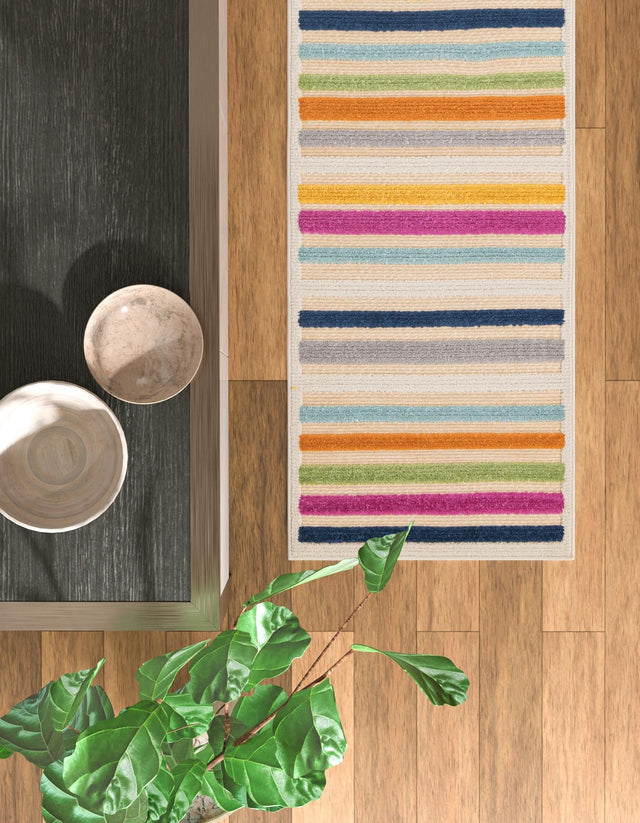 Beige 2' x 6' Aruba Outdoor Runner Area Rug Weather Resistant for Patio, Deck, Terrace, Balcony, Porch for Sale at Rug Engine